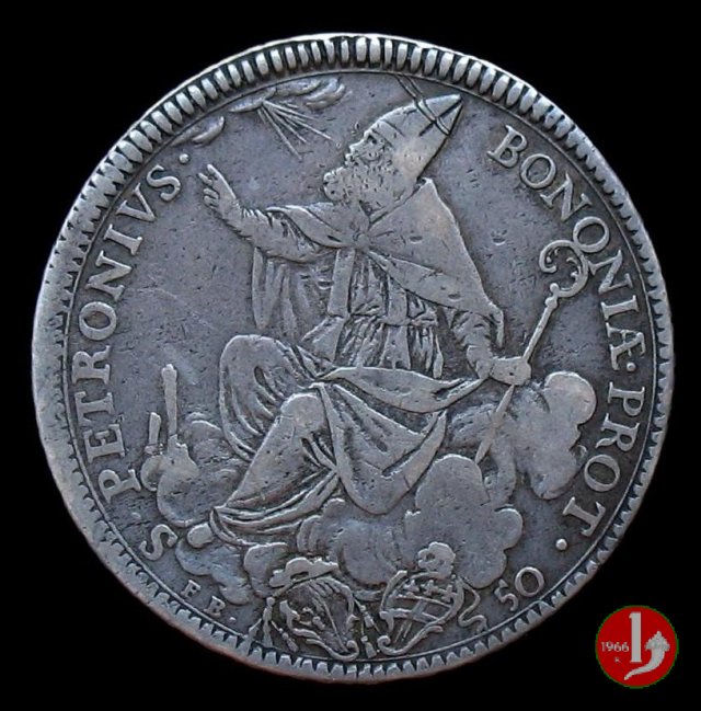 mezzo scudo romano santo seduto a sinistra 1778 (Bologna) mezzo scudo romano santo seduto a sinistra 1778 (Bologna)