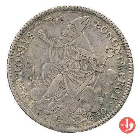 mezzo scudo romano santo seduto a sinistra 1778 (Bologna) mezzo scudo romano santo seduto a sinistra 1778 (Bologna)