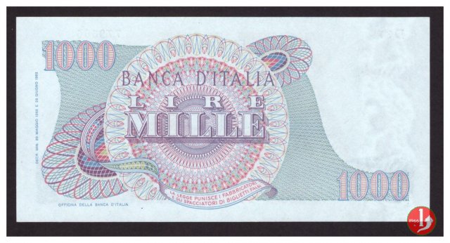 1.000 lire Giuseppe Verdi - Primo tipo 1965