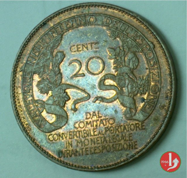 20 centesimi - esposizione di Milano del 1906 1906 (Johnson)