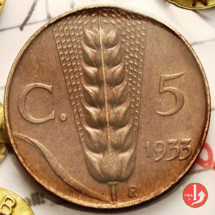 5 centesimi spiga 1933 (Roma)