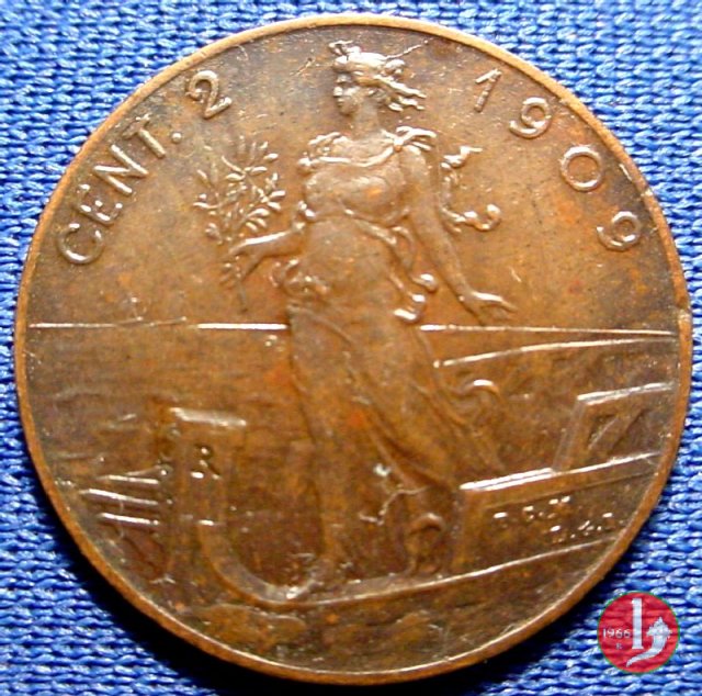 2 centesimi prora 1909 (Roma)