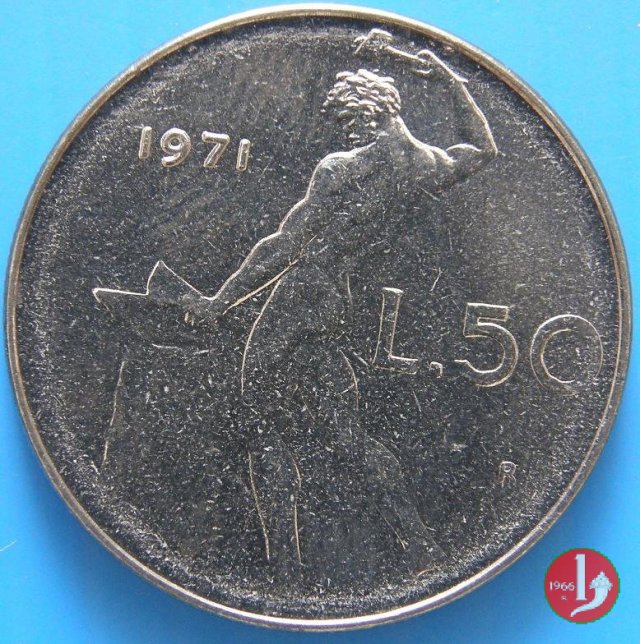 50 lire Vulcano 1971 (Roma)