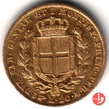 20 lire o Marengo 1838 (Torino)