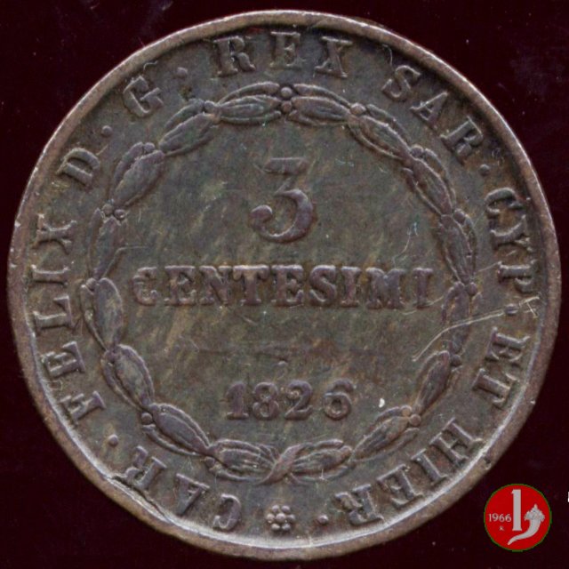 3 centesimi 1826 (Torino)