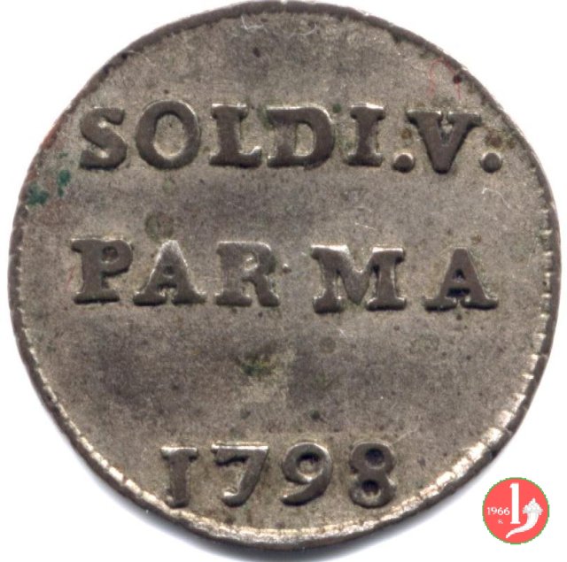 5 soldi o quarto di lira 1798 (Parma)