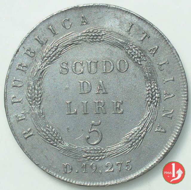 5 lire o scudo 1802-1803 (Milano)