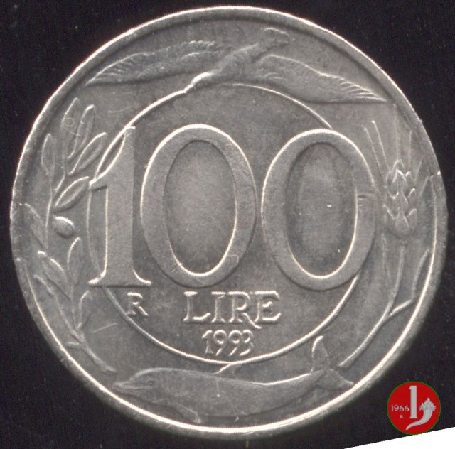 100 lire Italia turrita 1993 (Roma)