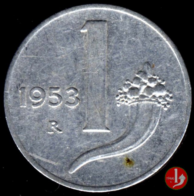 1 lira cornucopia 1953 (Roma)