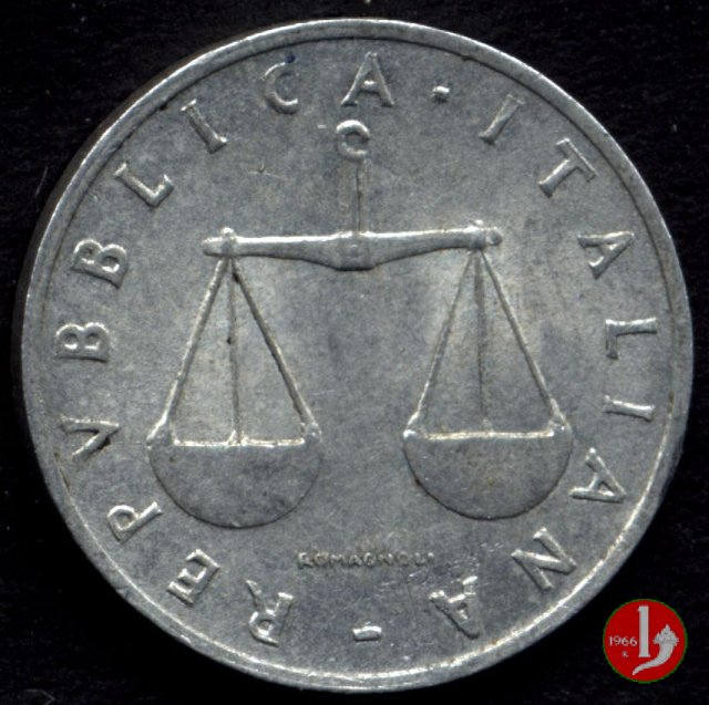 1 lira cornucopia 1955 (Roma)