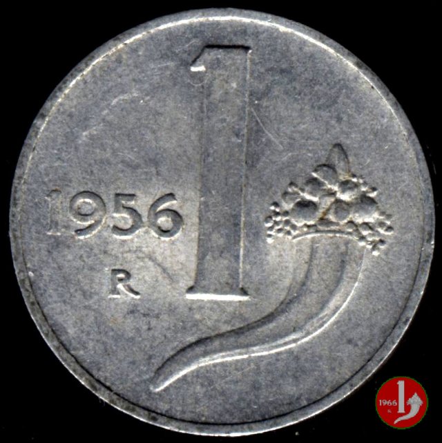 1 lira cornucopia 1956 (Roma)