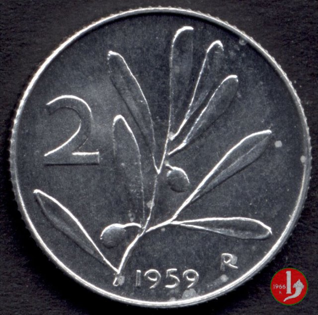 2 lire olivo 1959 (Roma)