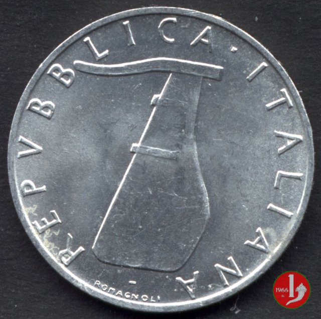 5 lire delfino 1955 (Roma)