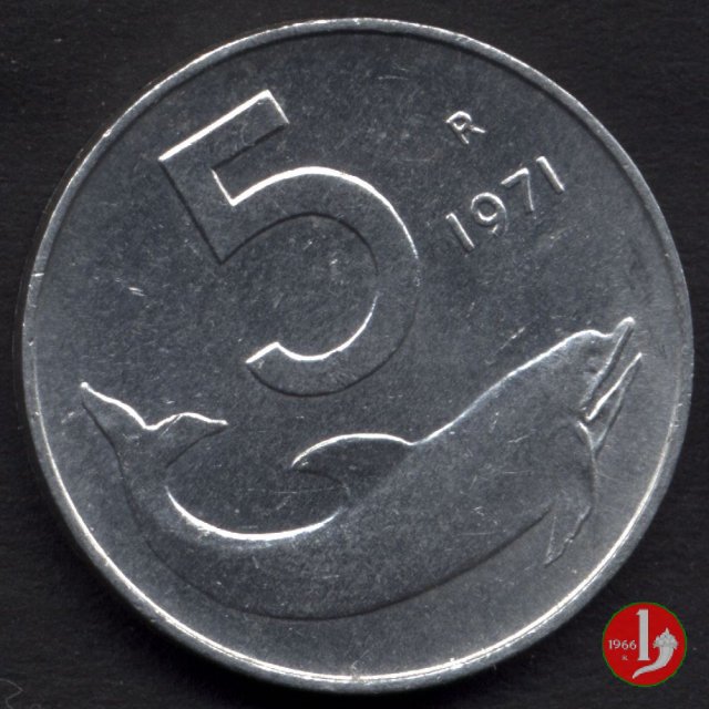 5 lire delfino 1971 (Roma)