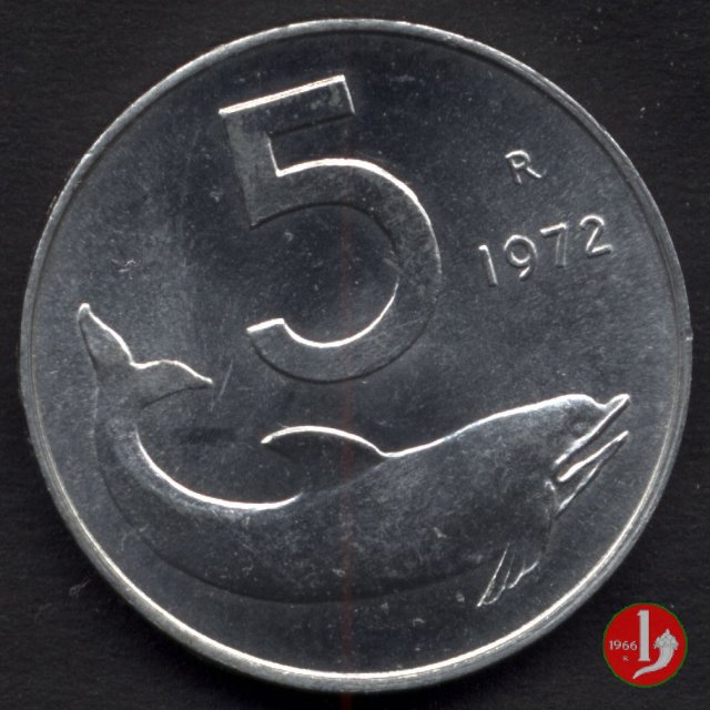 5 lire delfino 1972 (Roma)