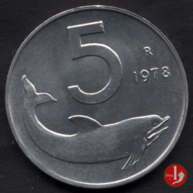 5 lire delfino 1978 (Roma)