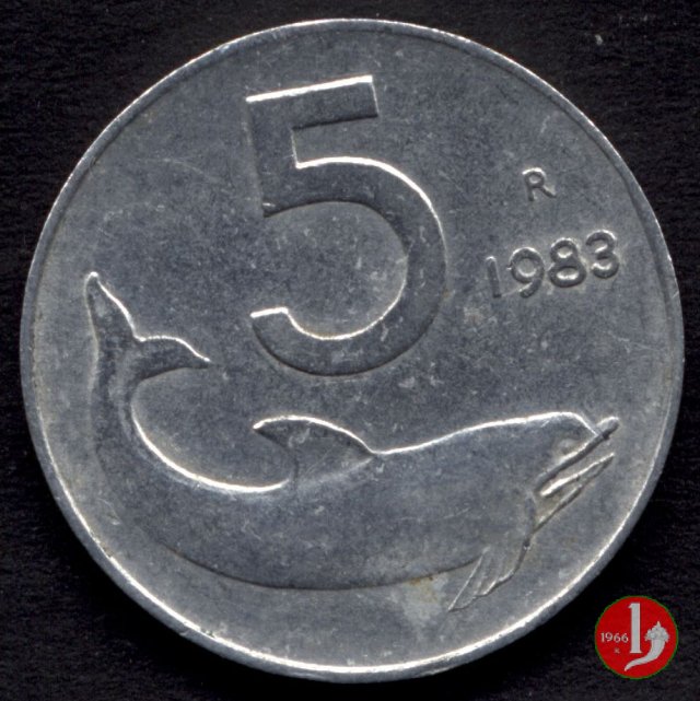 5 lire delfino 1983 (Roma)