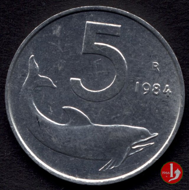 5 lire delfino 1984 (Roma)