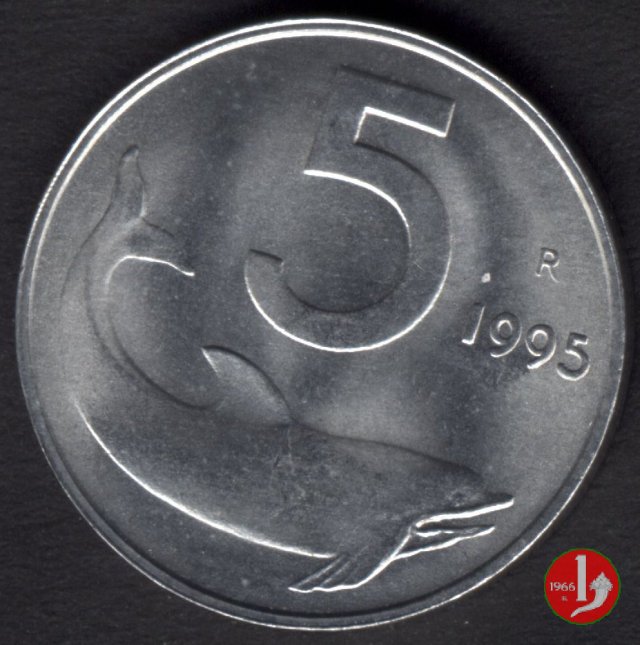 5 lire delfino 1995 (Roma)