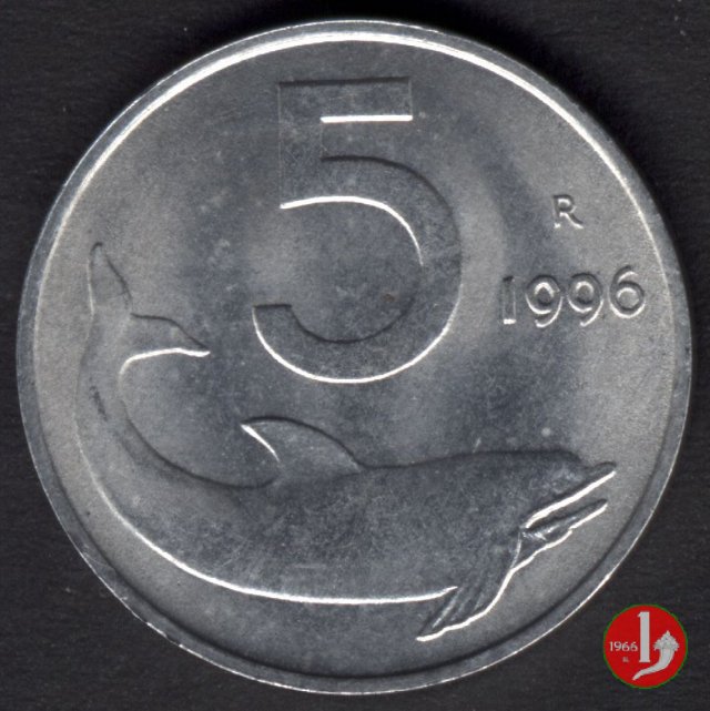 5 lire delfino 1996 (Roma)