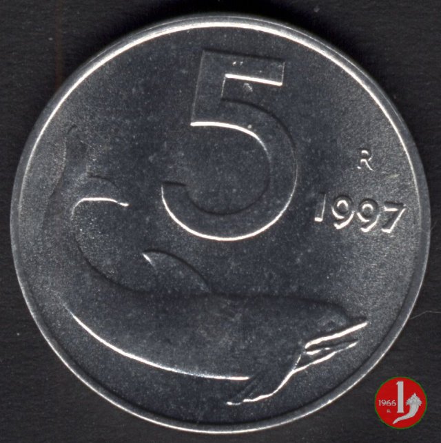 5 lire delfino 1997 (Roma)