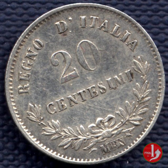 20 centesimi valore 1863 (Milano)