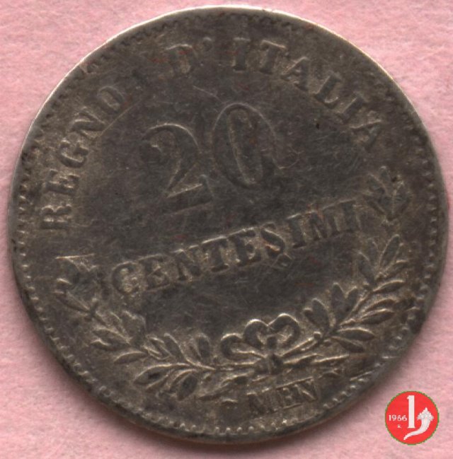 20 centesimi valore 1863 (Milano)