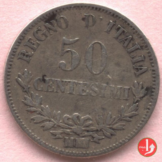 50 centesimi valore 1867 (Milano)