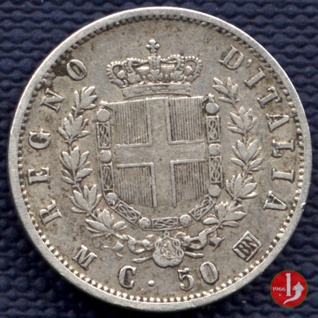 50 centesimi stemma 1863 (Milano)