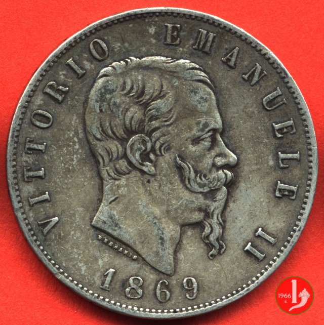 5 lire o scudo 1869 (Milano)