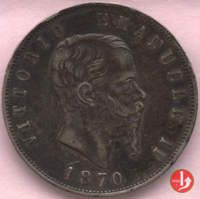 5 lire o scudo 1870 (Milano)