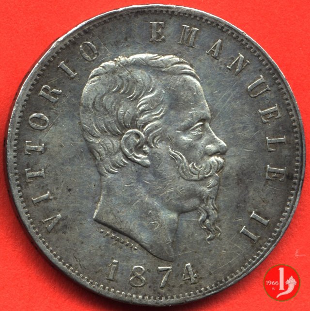 5 lire o scudo 1874 (Milano)