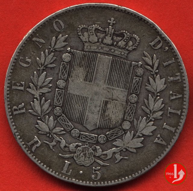 5 lire o scudo 1875 (Roma)