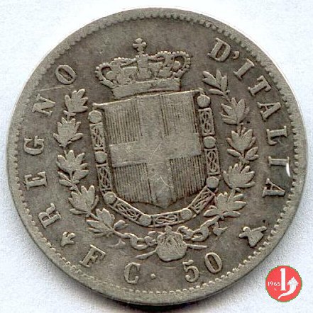 50 centesimi stemma 1861 (Firenze)