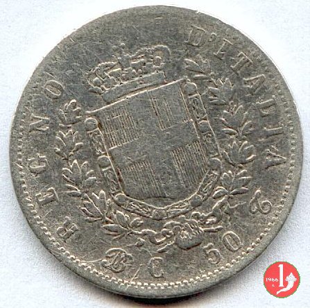 50 centesimi stemma 1862 (Torino)