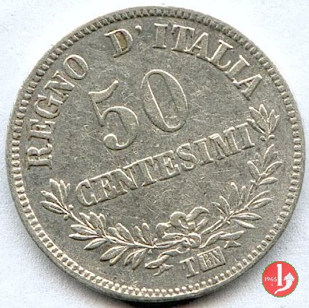 50 centesimi valore 1867 (Torino)