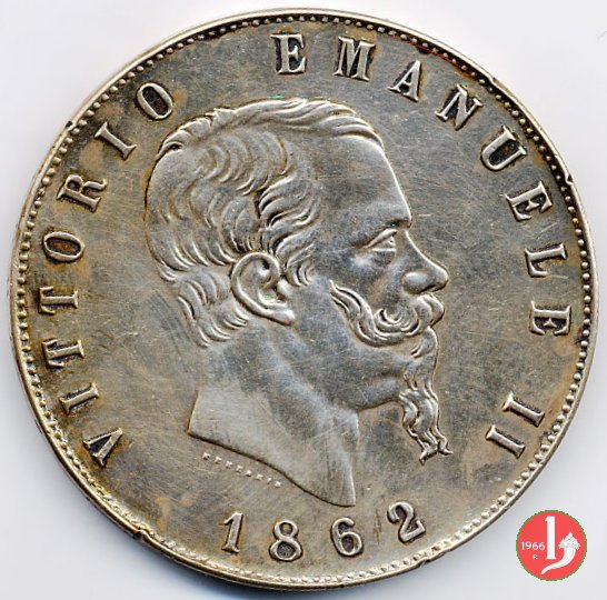 5 lire o scudo 1862 (Torino)