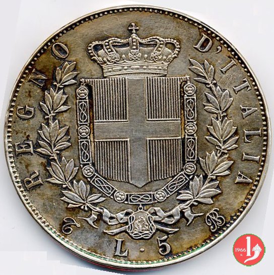 5 lire o scudo 1862 (Torino)