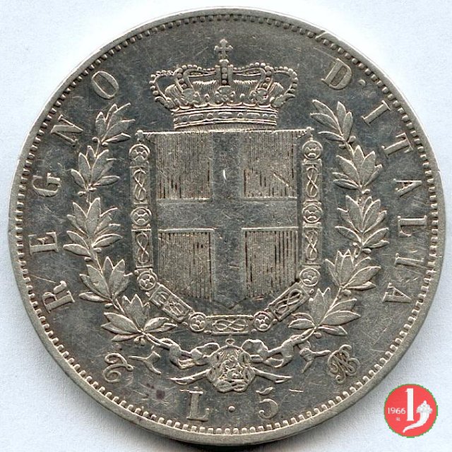 5 lire o scudo 1862 (Torino)