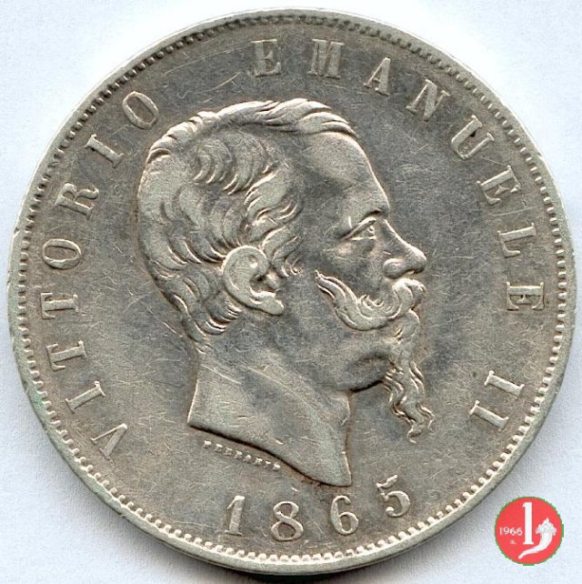 5 lire o scudo 1865 (Torino)