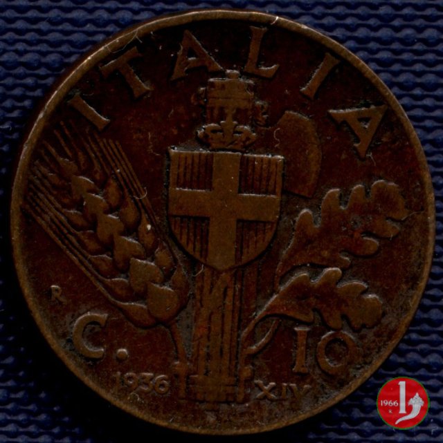 10 centesimi impero rame 1936 (Roma)