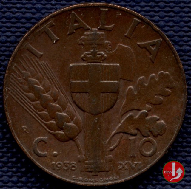 10 centesimi impero rame 1938 (Roma)