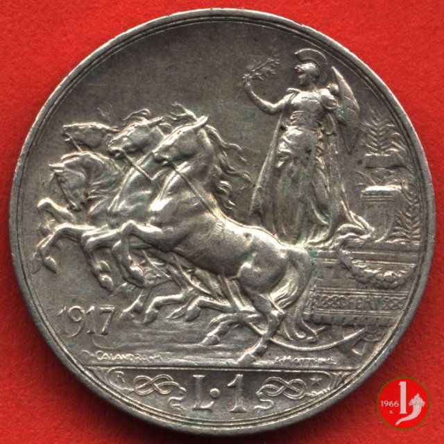 1 lira quadriga briosa 1917 (Roma)