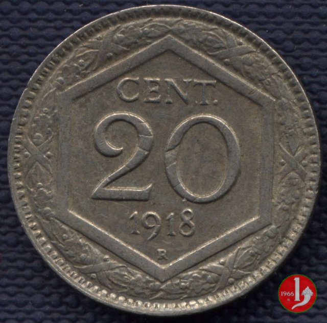 20 centesimi esagono 1918 (Roma)