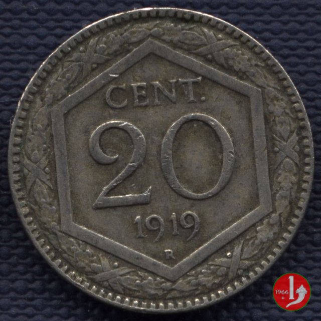 20 centesimi esagono 1919 (Roma)