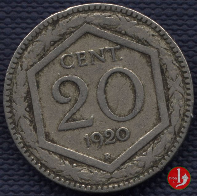 20 centesimi esagono 1920 (Roma)