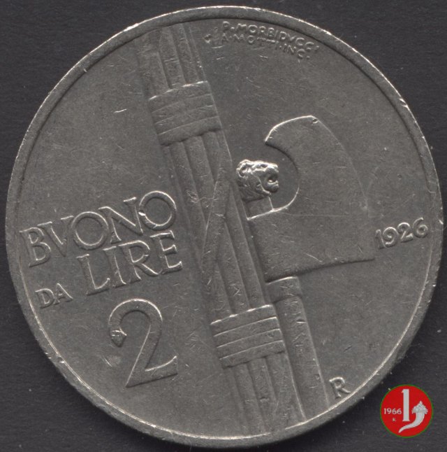 Buono da 2 lire 1926 (Roma)