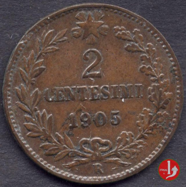 2 centesimi valore 1905 (Roma)