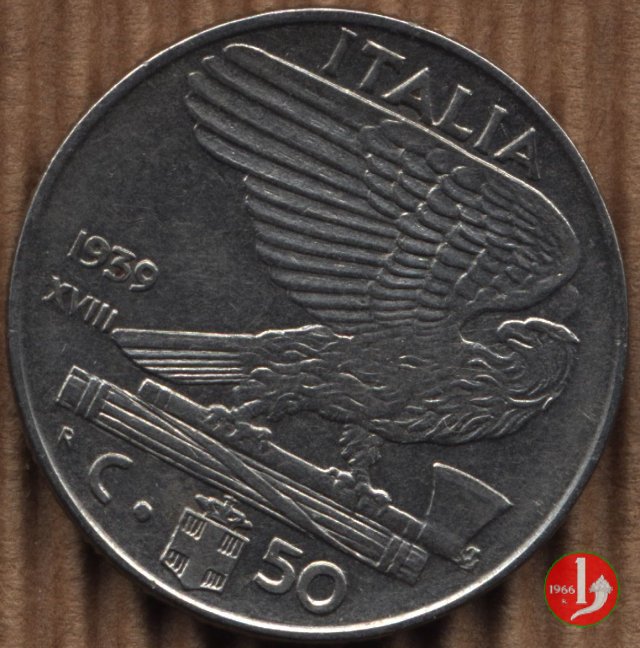 50 centesimi impero 1939 (Roma)