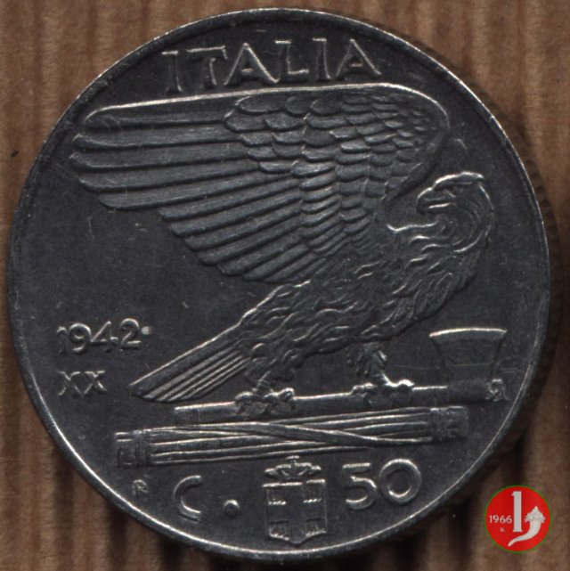 50 centesimi impero 1942 (Roma)